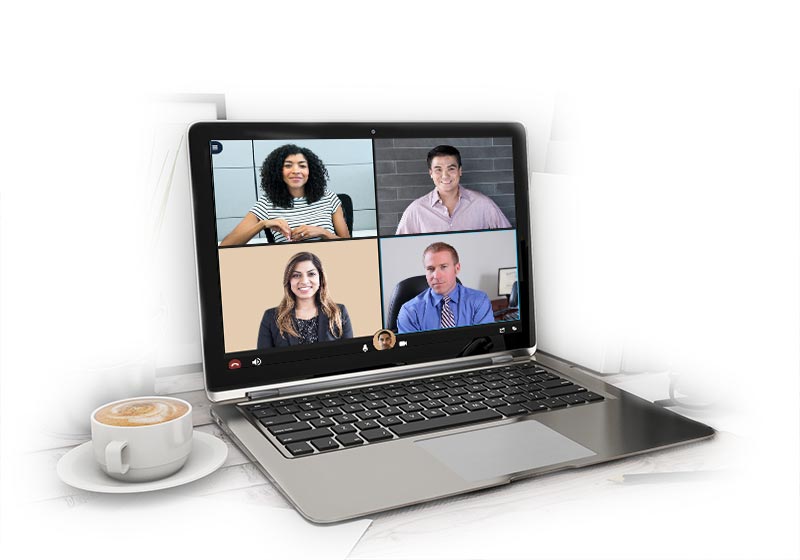 Laptop with Vidyo Neo Using Cloud Video Conferencing